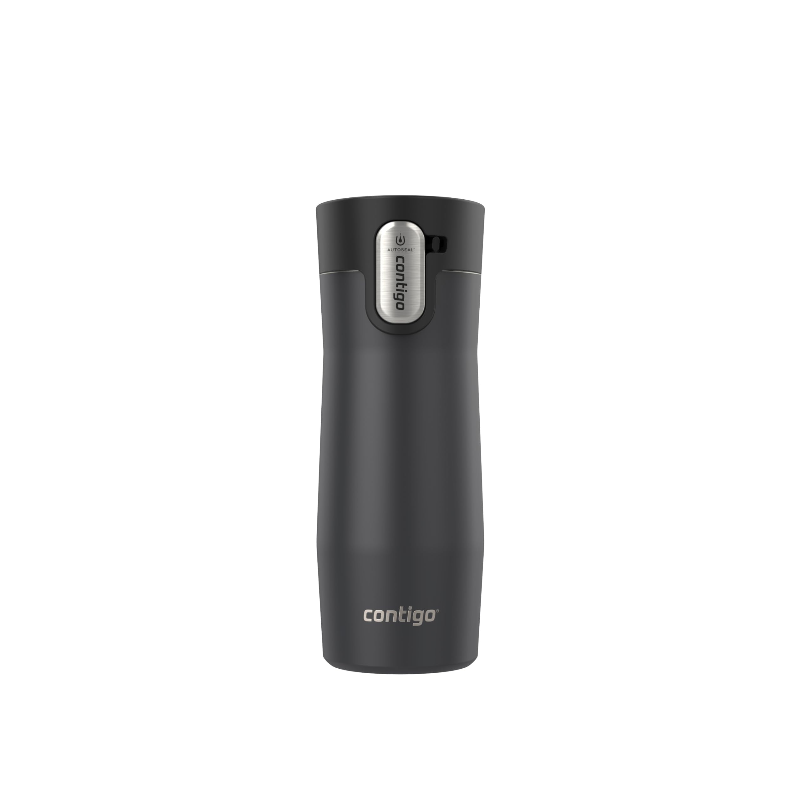 Contigo West Loop frente mate negro mostrando diseño elegante y seguridad