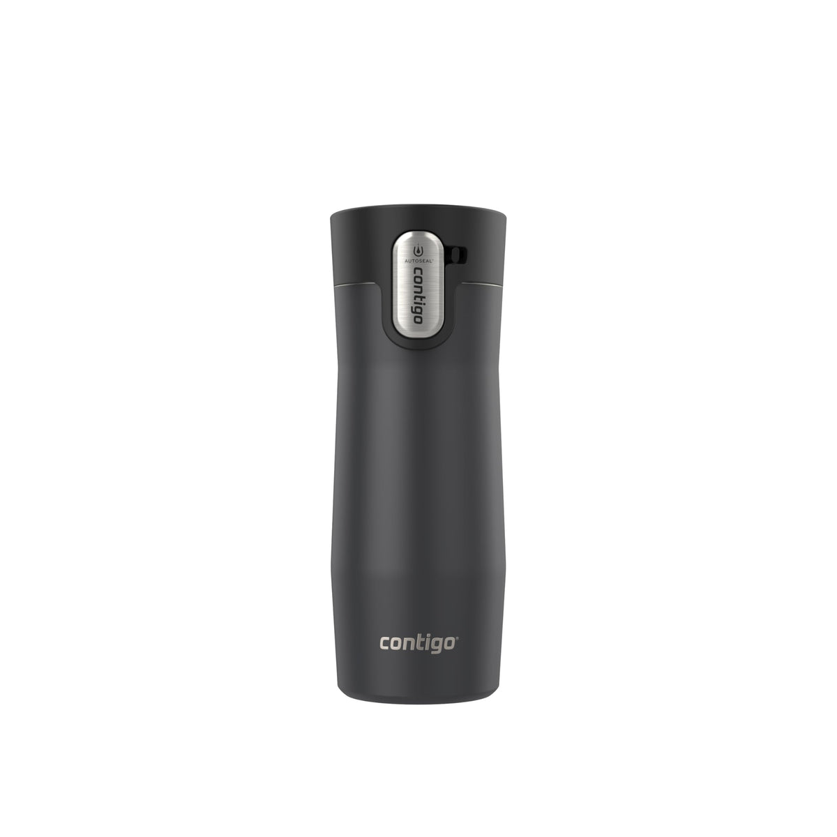 Contigo West Loop frente mate negro mostrando diseño elegante y seguridad