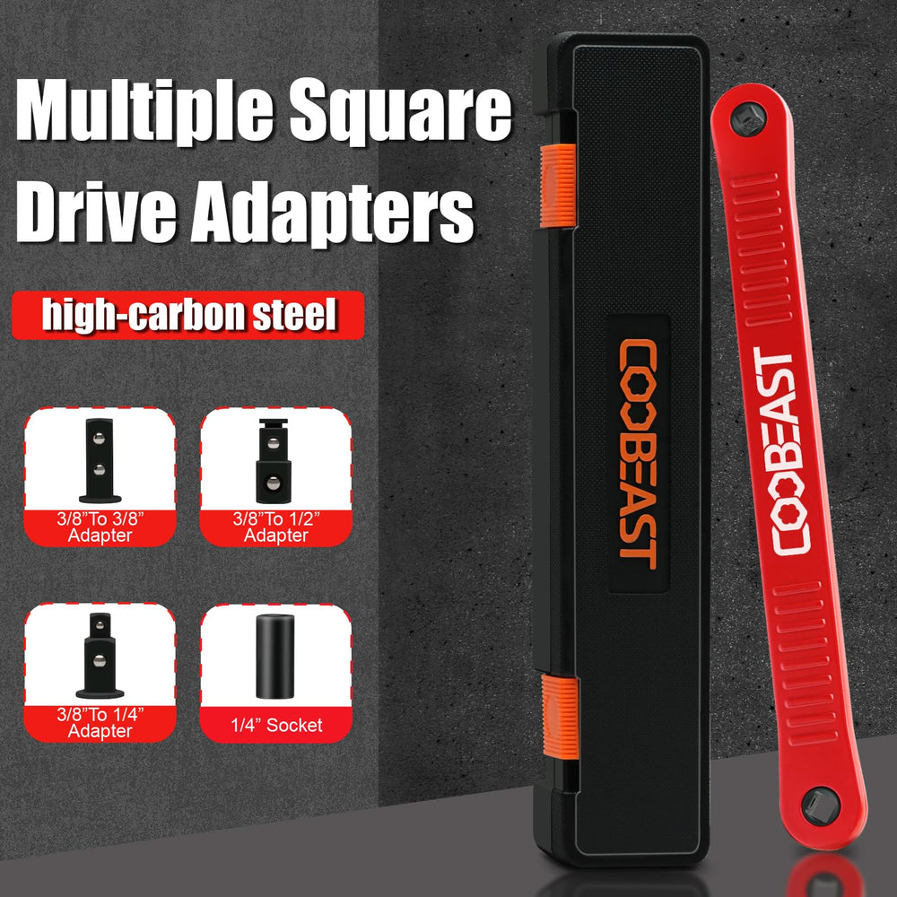 coobeast adaptadores incluidos 1/4 3/8 1/2 mostrando compatibilidad versátil