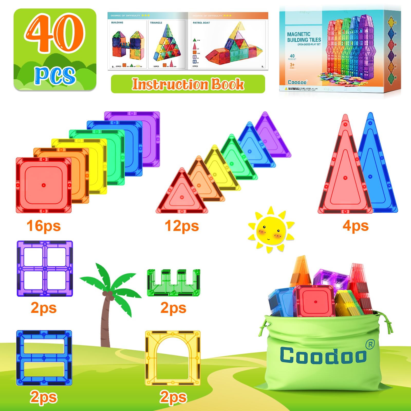 Coodoo niño construyendo torre, fomenta creatividad y habilidades motoras