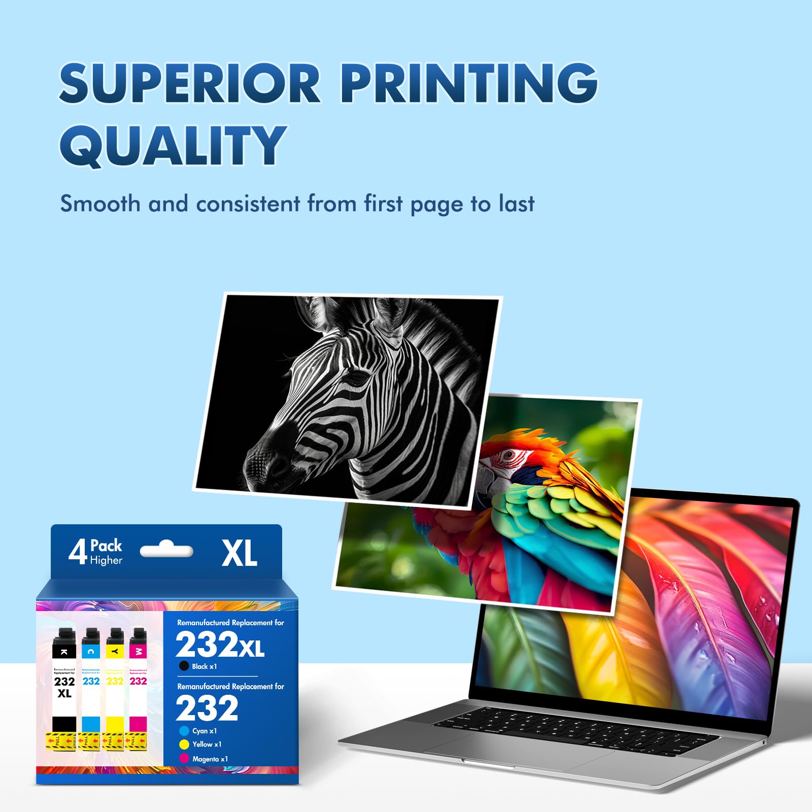 Cool Toner muestra de impresión con texto y colores nítidos y equilibrados