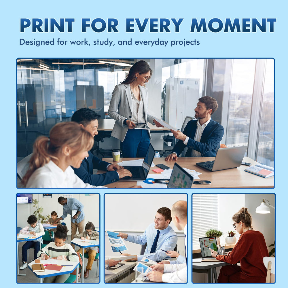 Cool Toner cartridges in office scene delivering cost-effective prints