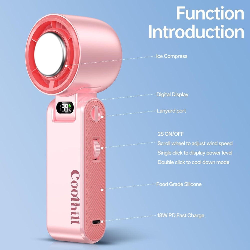Coolhill ventilador en sobremesa ajustado 150° para uso estable y dirigido