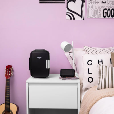 Cooluli Classic 4L on desk beside skincare items illustrating organized beauty storage