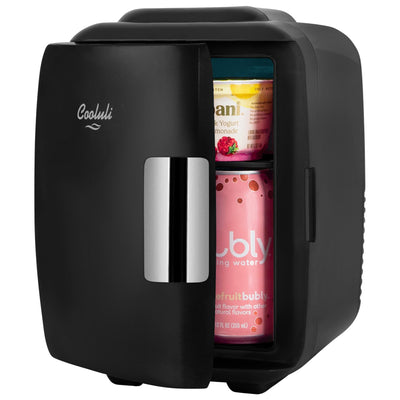 Cooluli Classic 4L open interior displaying storage space for cans and skincare products