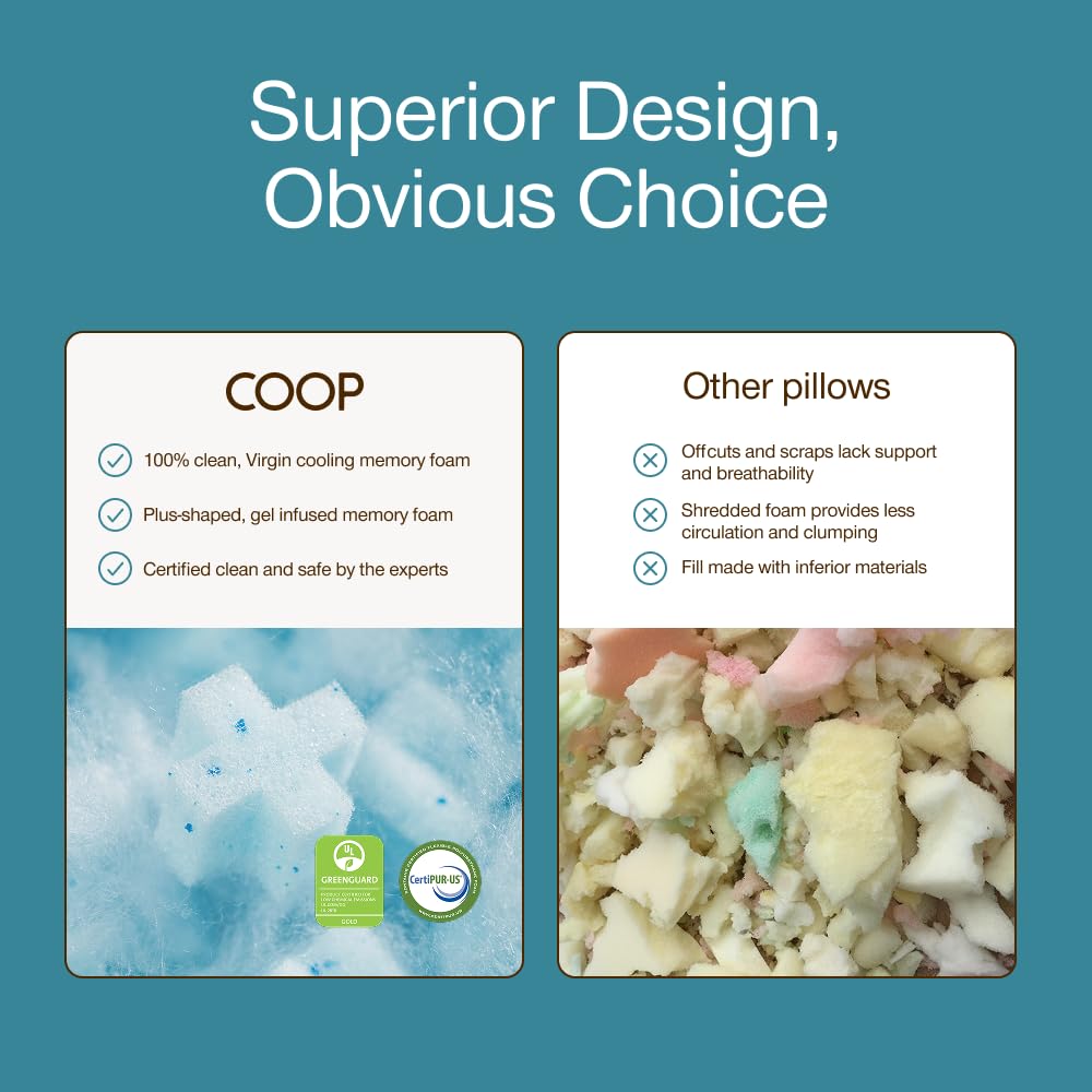 Coop Home Goods boxed pillow with extra fill bag included for instant customization