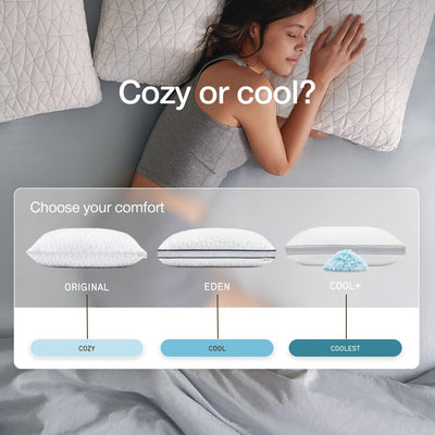 Coop Home Goods pillow supporting a back sleeper, demonstrating spine alignment