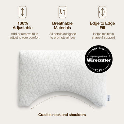 Coop Home Goods king pillow next to ruler for clear size comparison