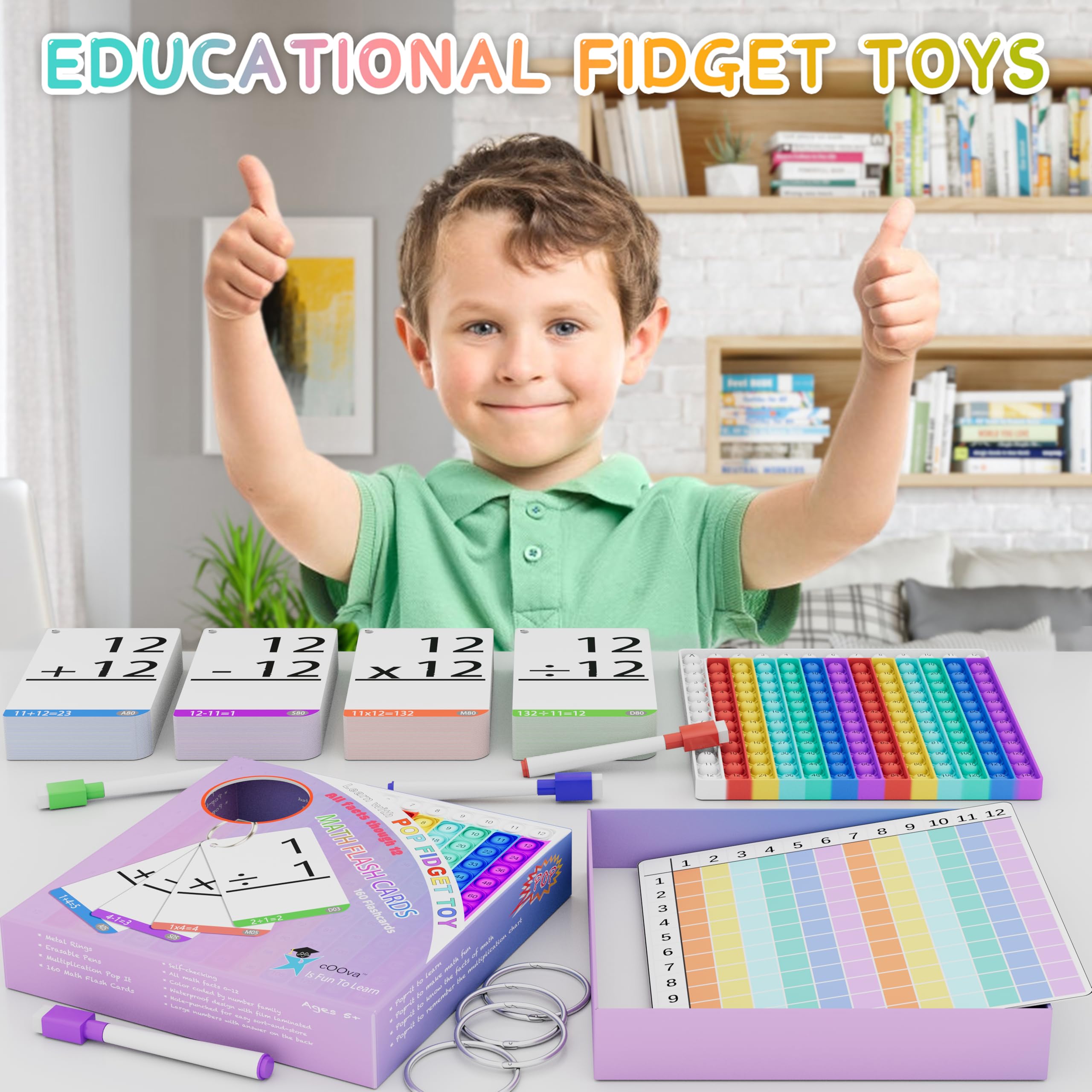 COOVA caja y etiqueta informativa con contenido y beneficios para padres y maestros