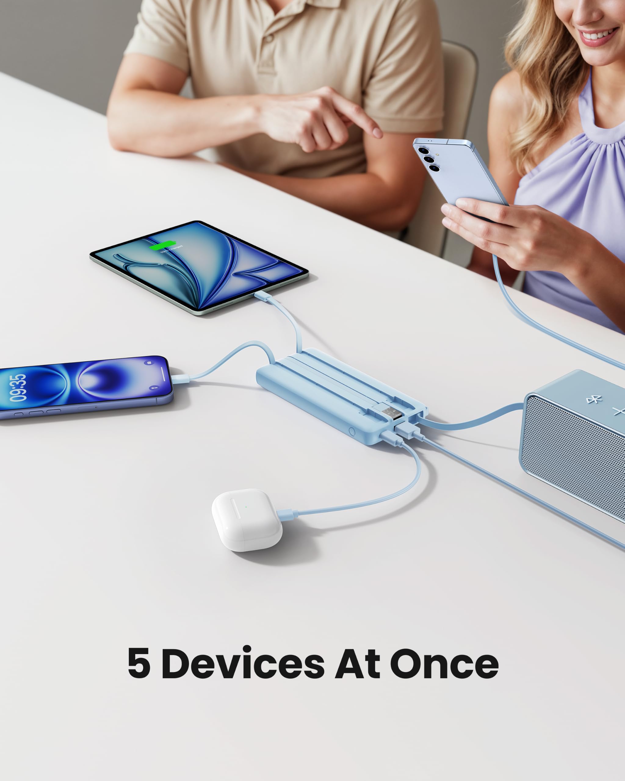 Coowisty cables integrados USB-C Lightning Micro USB USB-A listos para cargar sin cables