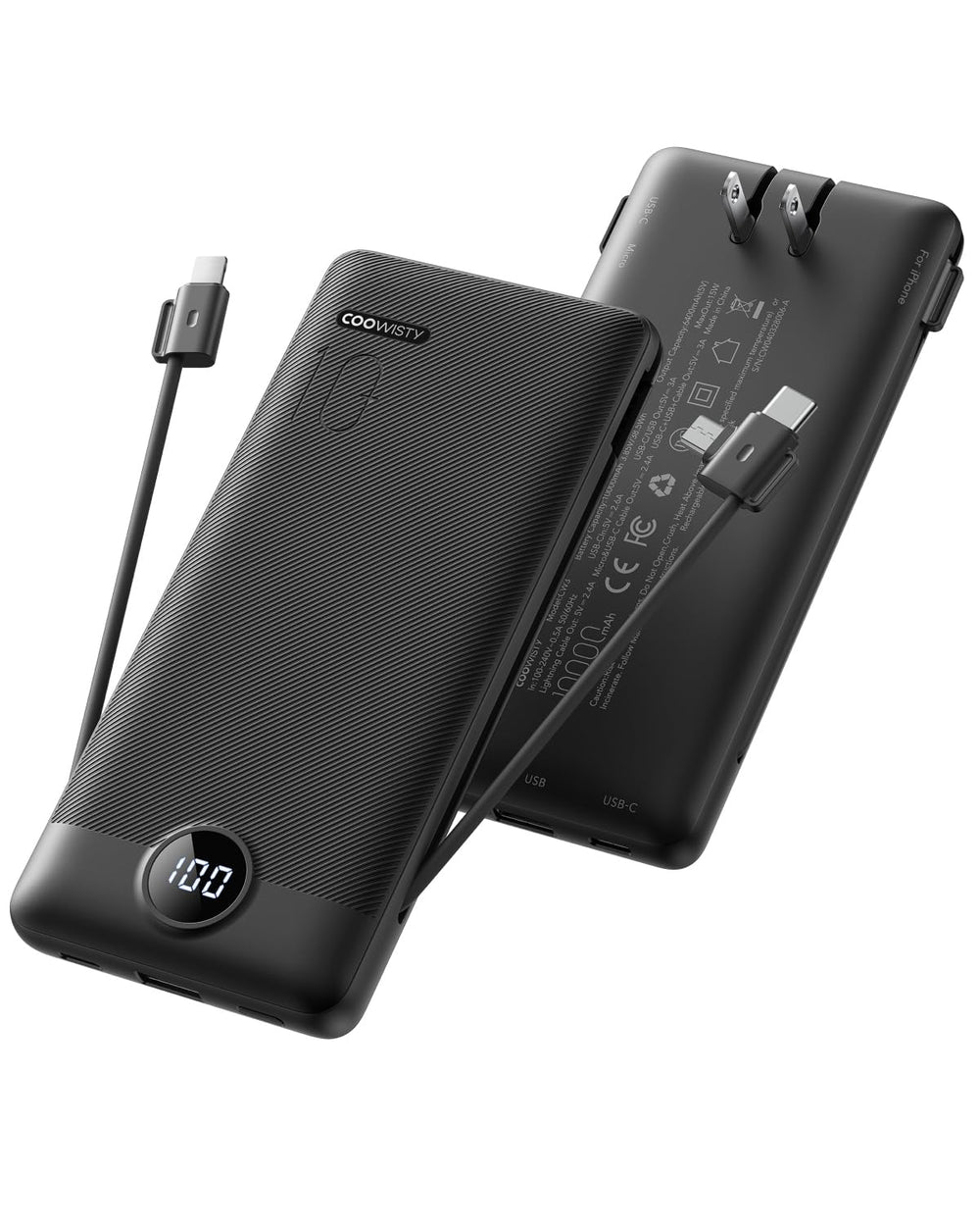 Coowisty front view showing ports and compact design for easy travel