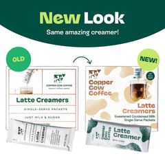 Copper Cow Coffee vertido de crema en café caliente aporta dulzor