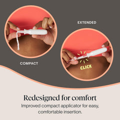 Cora applicator closeup highlighting textured grip for easier handling