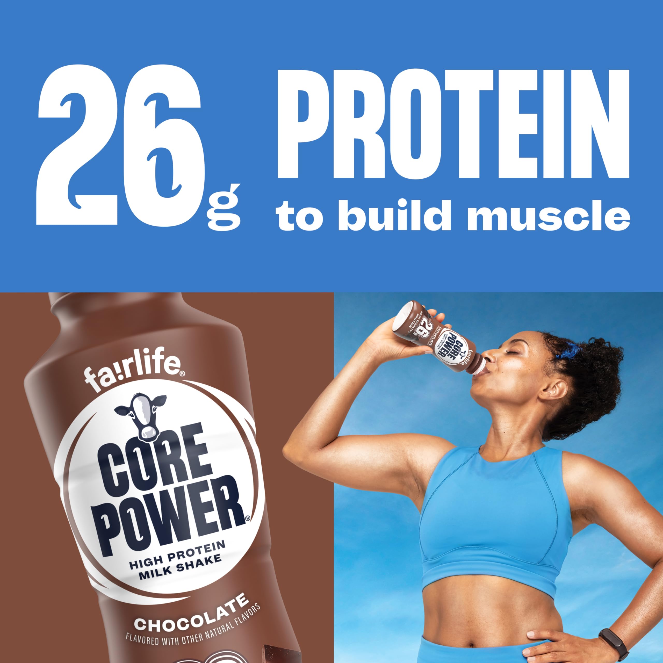 Core Power batido en gimnasio tras entrenamiento, ayuda a recuperación