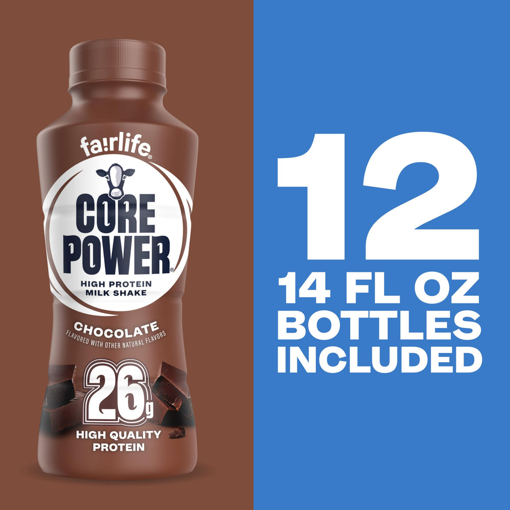 Core Power varias botellas en refrigerador listas para consumir