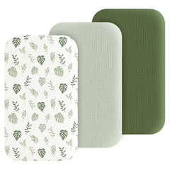Coreeky front packaging of three muslin bassinet fitted sheets showing value and convenience