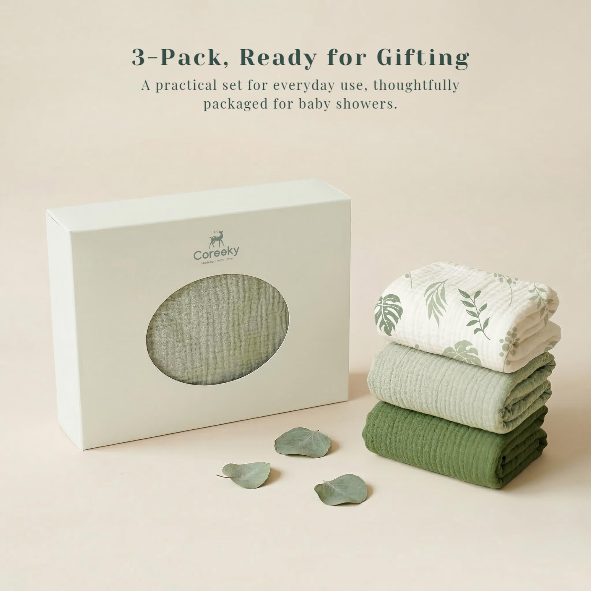 Coreeky fitted sheet in a bedside sleeper lifestyle scene showing soft, cozy nursery use