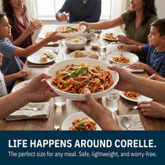 Corelle Versa bowls stacked side view highlighting space-saving storage