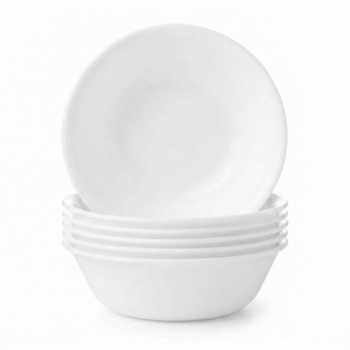 Corelle cuenco frontal mostrando el diseño blanco y durabilidad