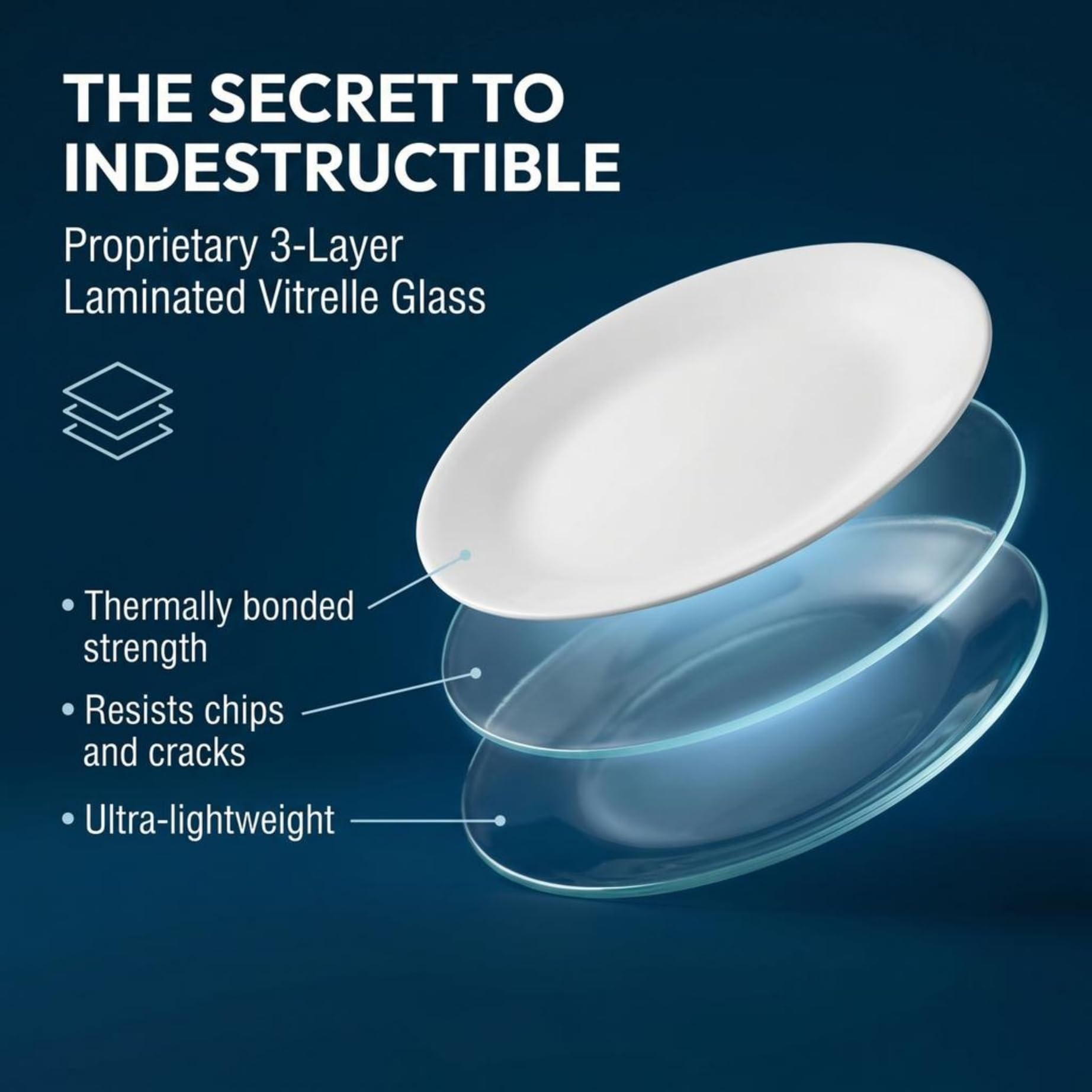 Corelle plato con aperitivos servido, práctico y elegante para reuniones