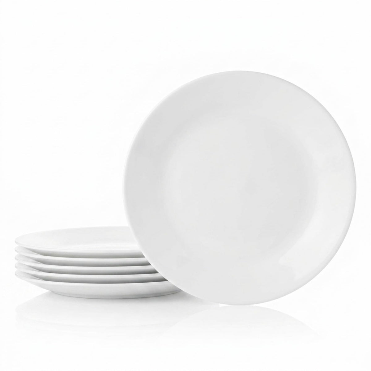 Corelle plato frontal blanco Winter Frost, fondo neutro para presentar alimentos
