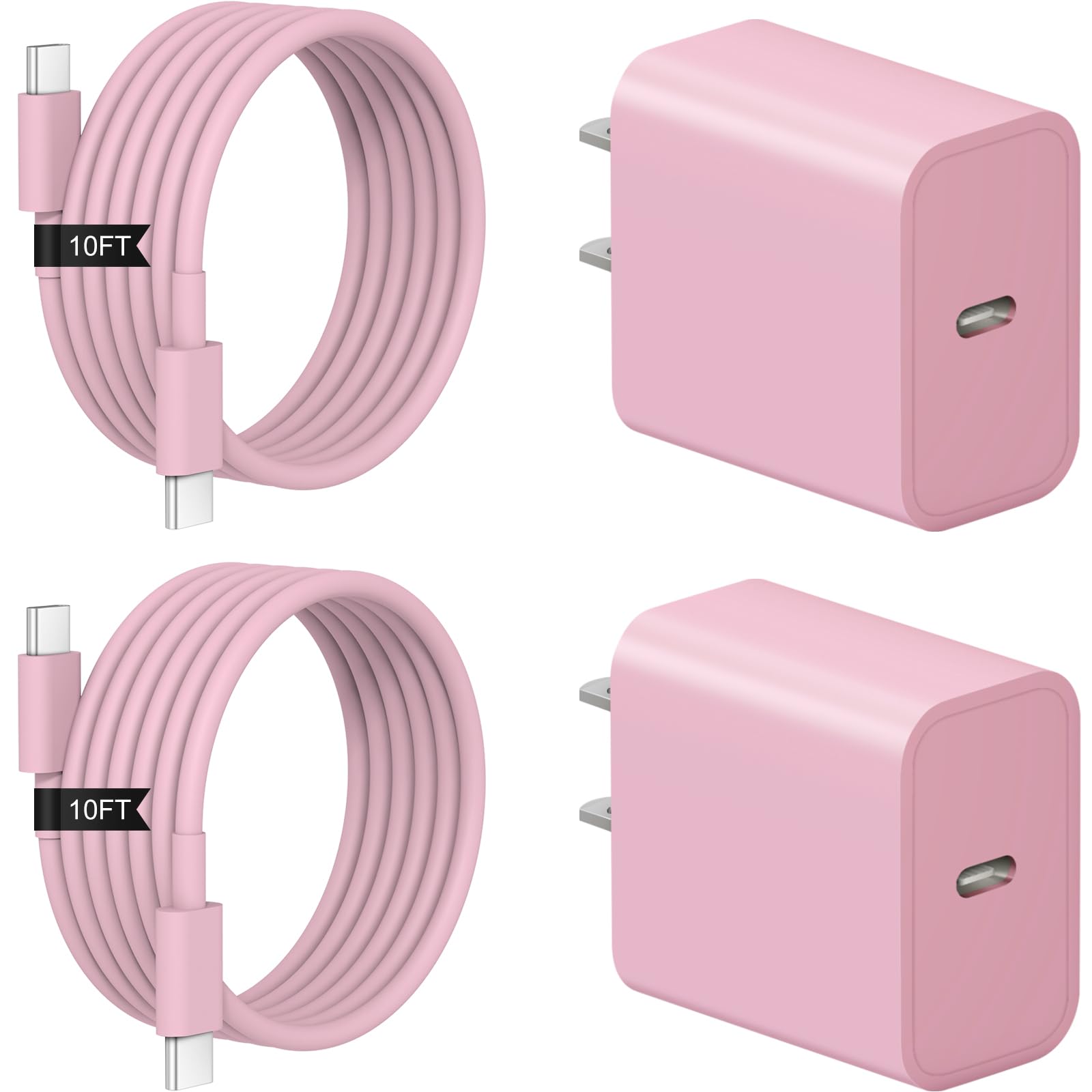 Coreykin cargador frontal rosa mostrando puerto USB‑C y diseño compacto, carga rápida segura