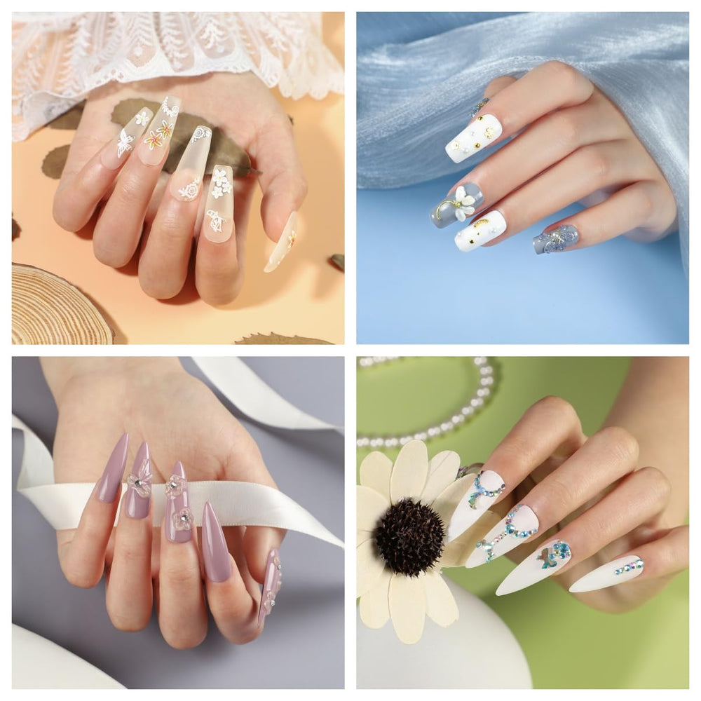 COSCELIA set de 100 tips comparación de tamaños para practicar extensiones
