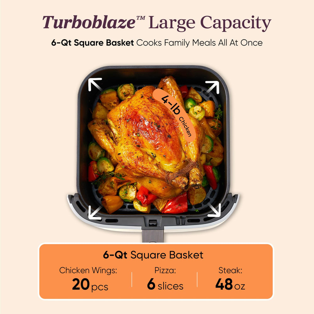 Cosori TurboBlaze en uso con papas crujientes, consigue textura dorada con menos aceite