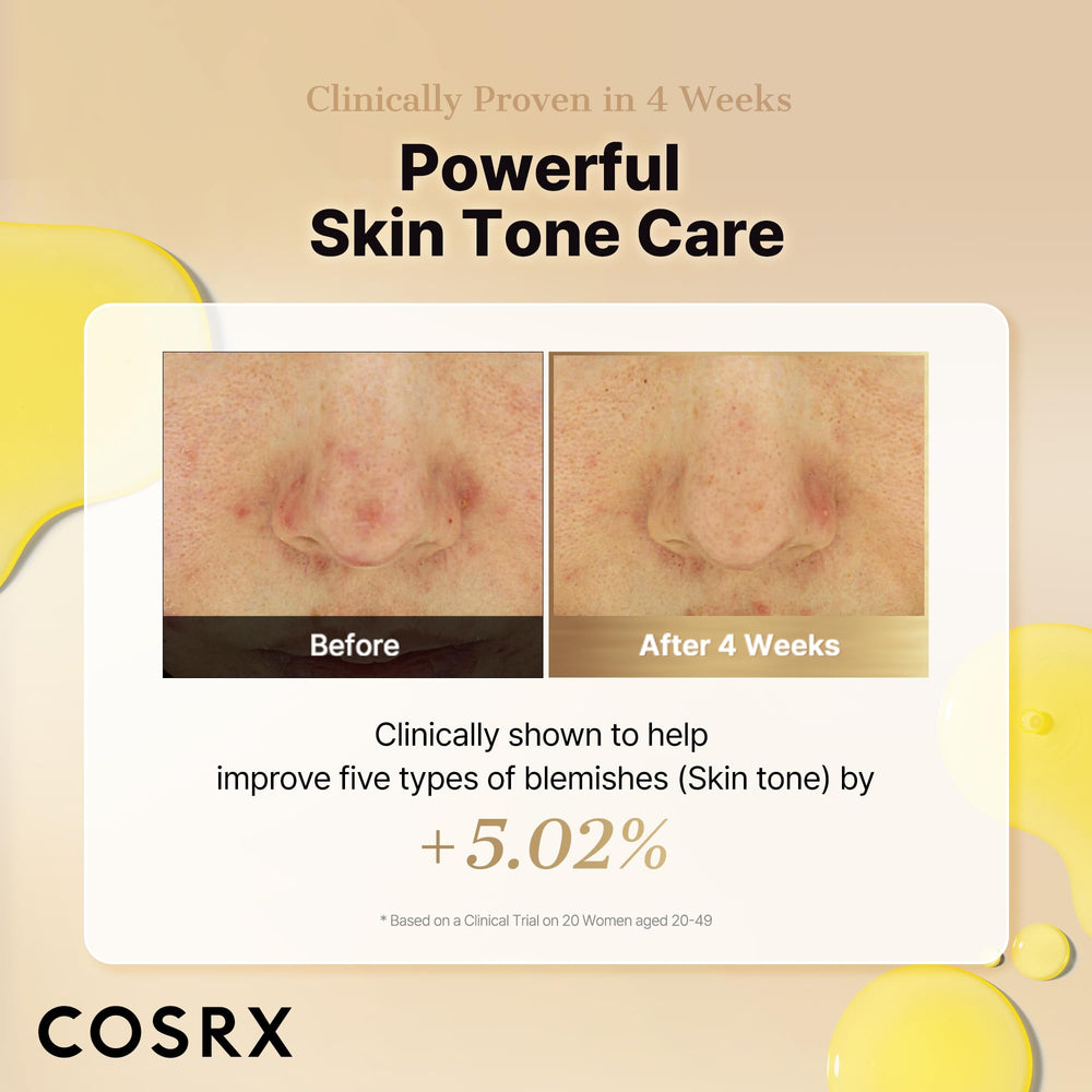 COSRX aplicación con la mano depositando gotas en el rostro para una rutina matutina