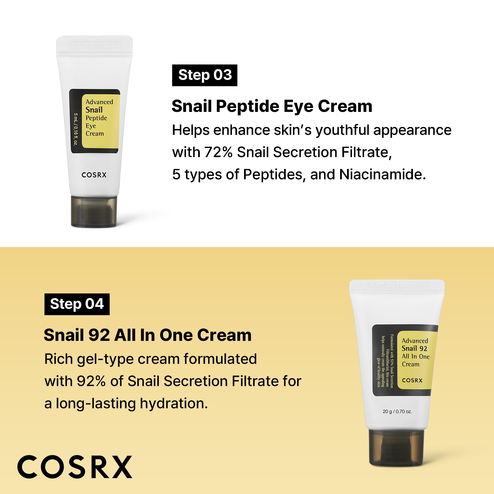 COSRX crema de contorno de ojos mini eficacia con péptidos