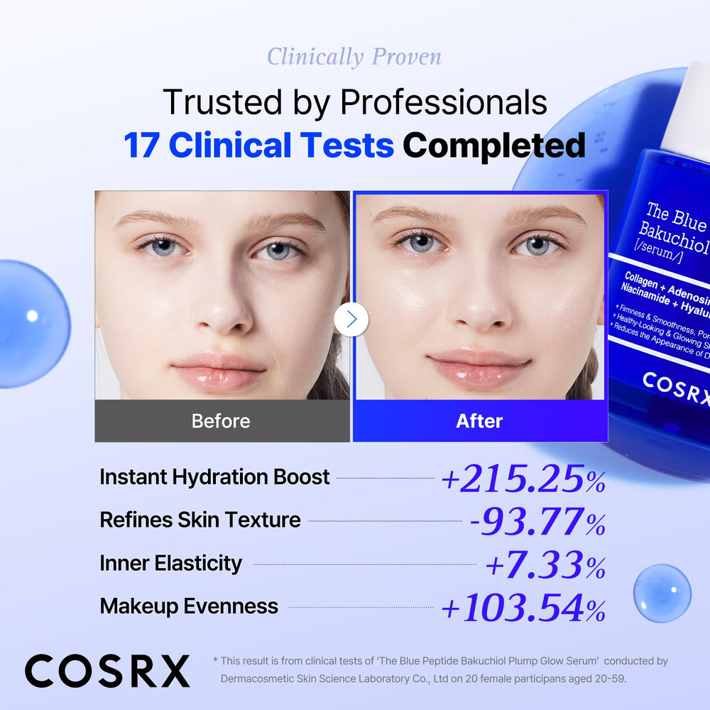 COSRX etiqueta con ingredientes destacando péptido y bakuchiol