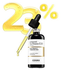 COSRX frasco frontal del suero vitamina C 23% mostrando etiqueta clara y beneficio luminosidad