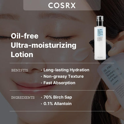 COSRX textura de la loción en mano demostrando absorción rápida