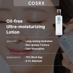 COSRX textura de la loción en mano demostrando absorción rápida