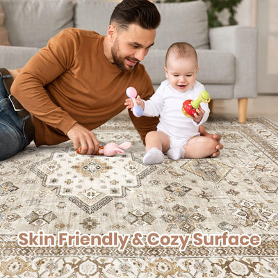 cotiled non-slip backing visible to improve safety on hard floors