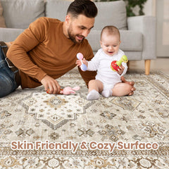 cotiled non-slip backing visible to improve safety on hard floors