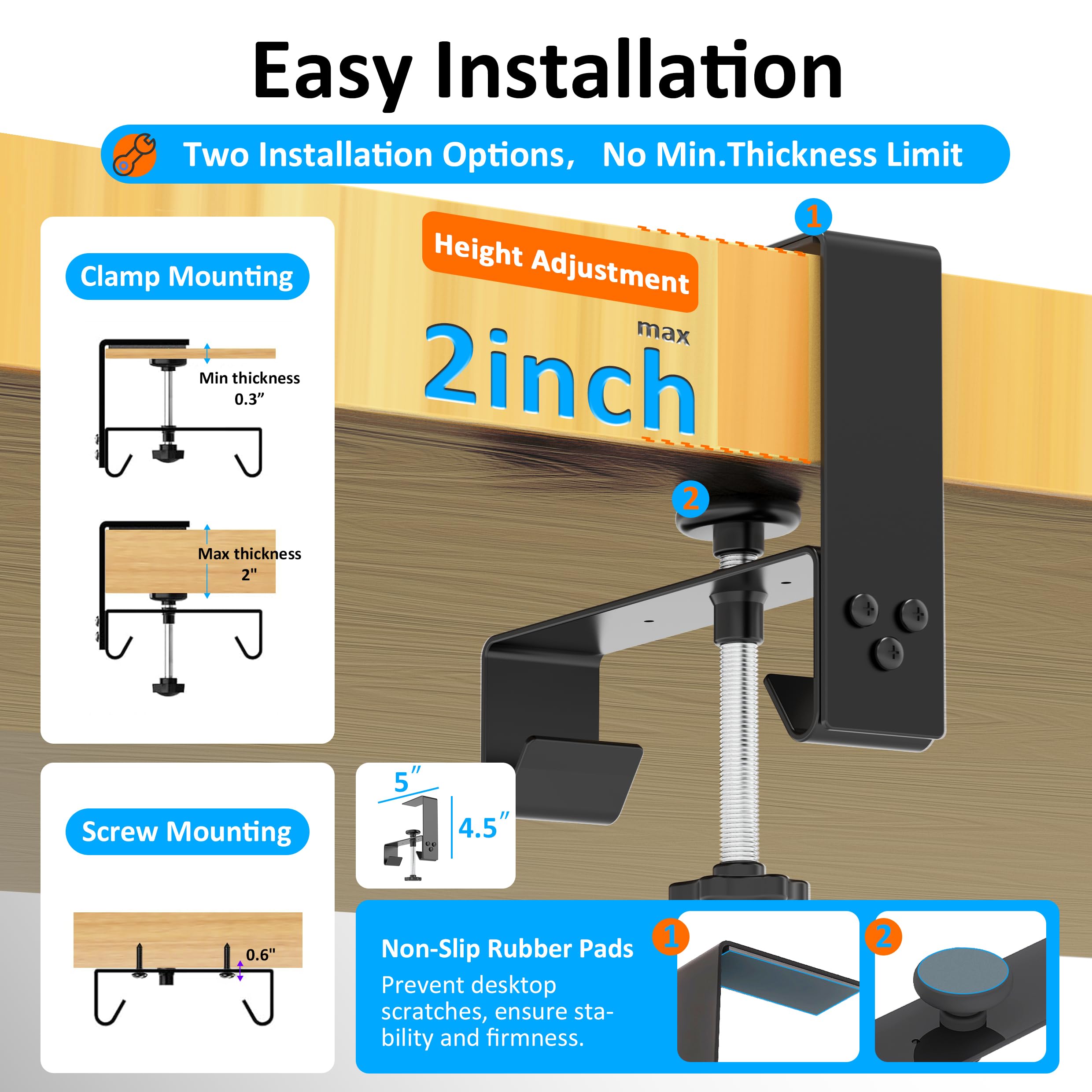 Cotohim bandeja sujeta con abrazadera sin taladro demostrando instalación rápida