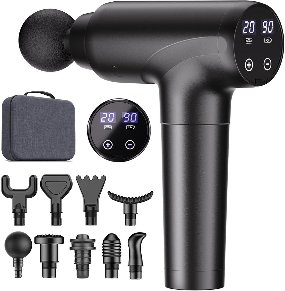 cotsoco pistola de masaje frontal mostrando diseño ergonómico y agarre cómodo