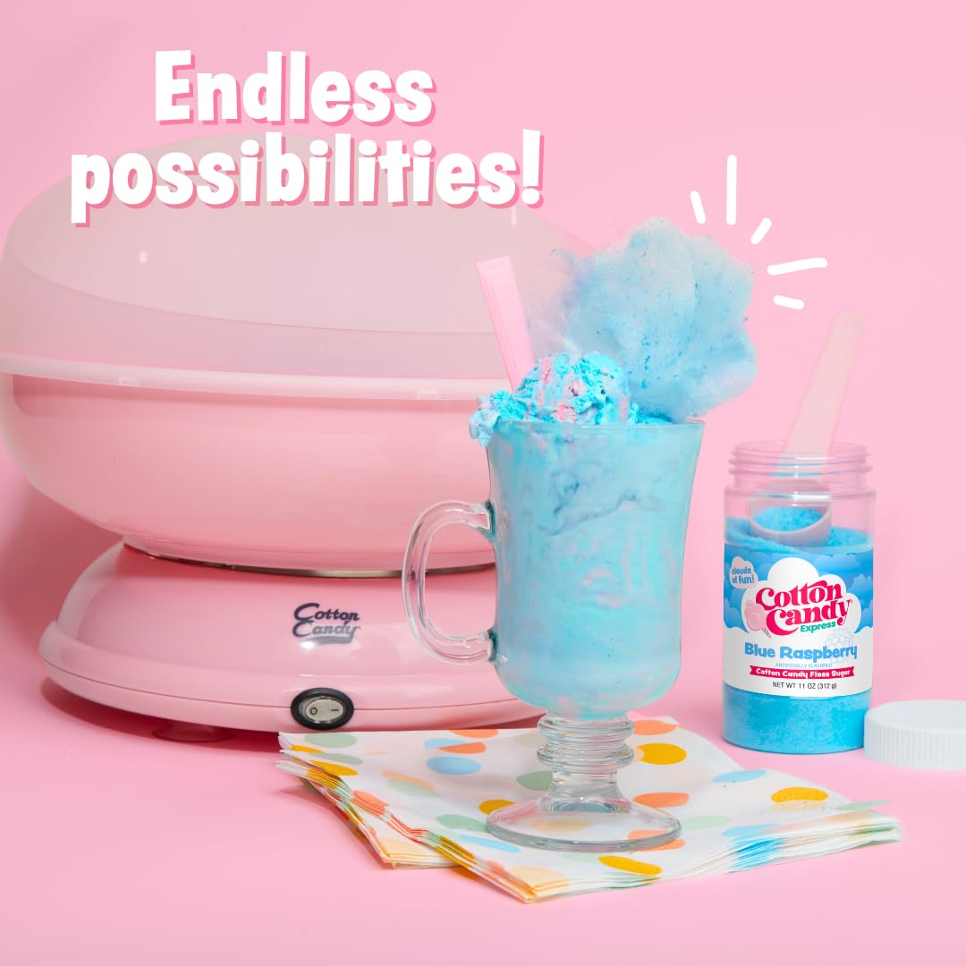 Cotton Candy Express hebras tie-dye fruto de combinar cereza, azul y uva