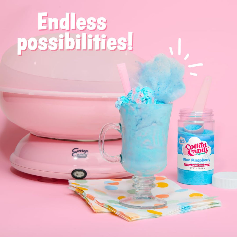 Cotton Candy Express hebras tie-dye fruto de combinar cereza, azul y uva