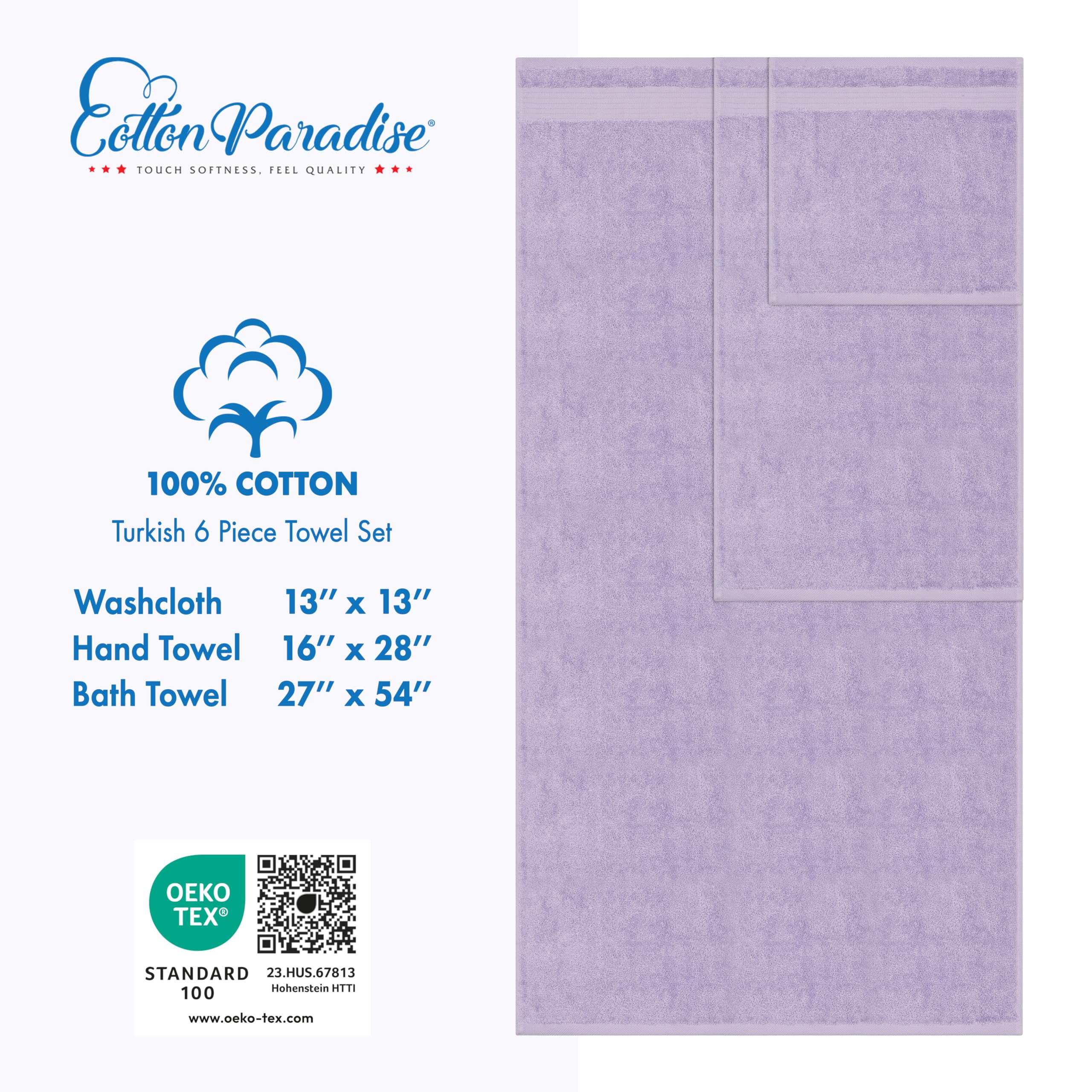 Cotton Paradise comparación de tamaños del set 6 piezas, utilidad clara