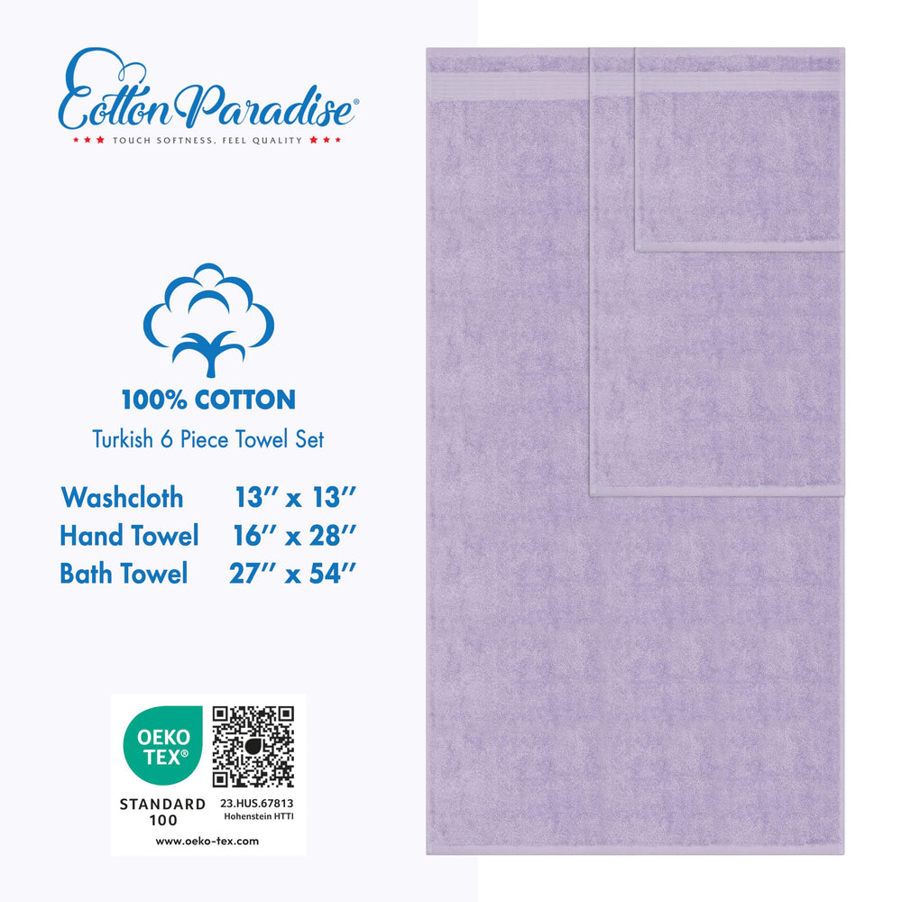 Cotton Paradise comparación de tamaños del set 6 piezas, utilidad clara