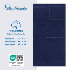 Cotton Paradise conjunto desplegado mostrando las seis piezas y medidas