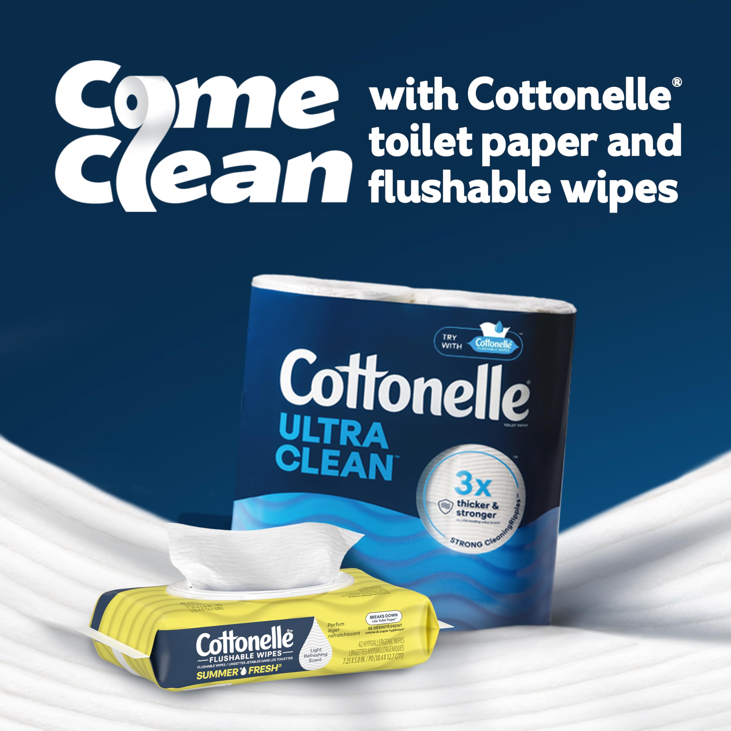 Cottonelle en escena de baño mostrando la conveniencia en la rutina diaria