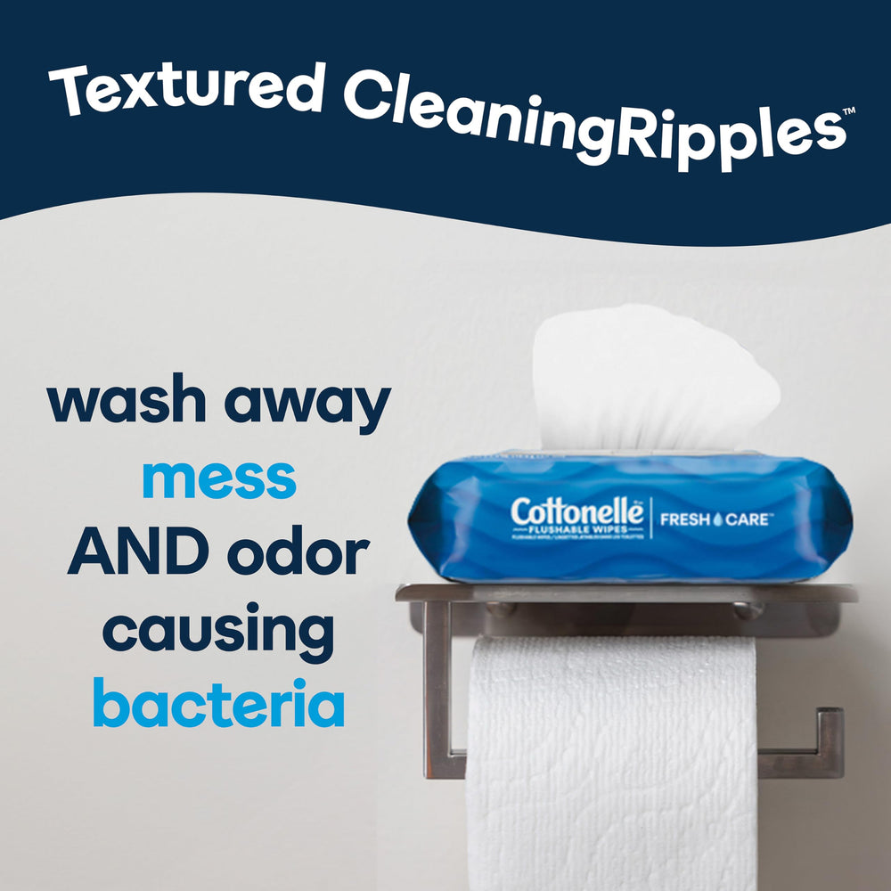 Cottonelle paquete abierto mostrando la toallita lista para uso rápido