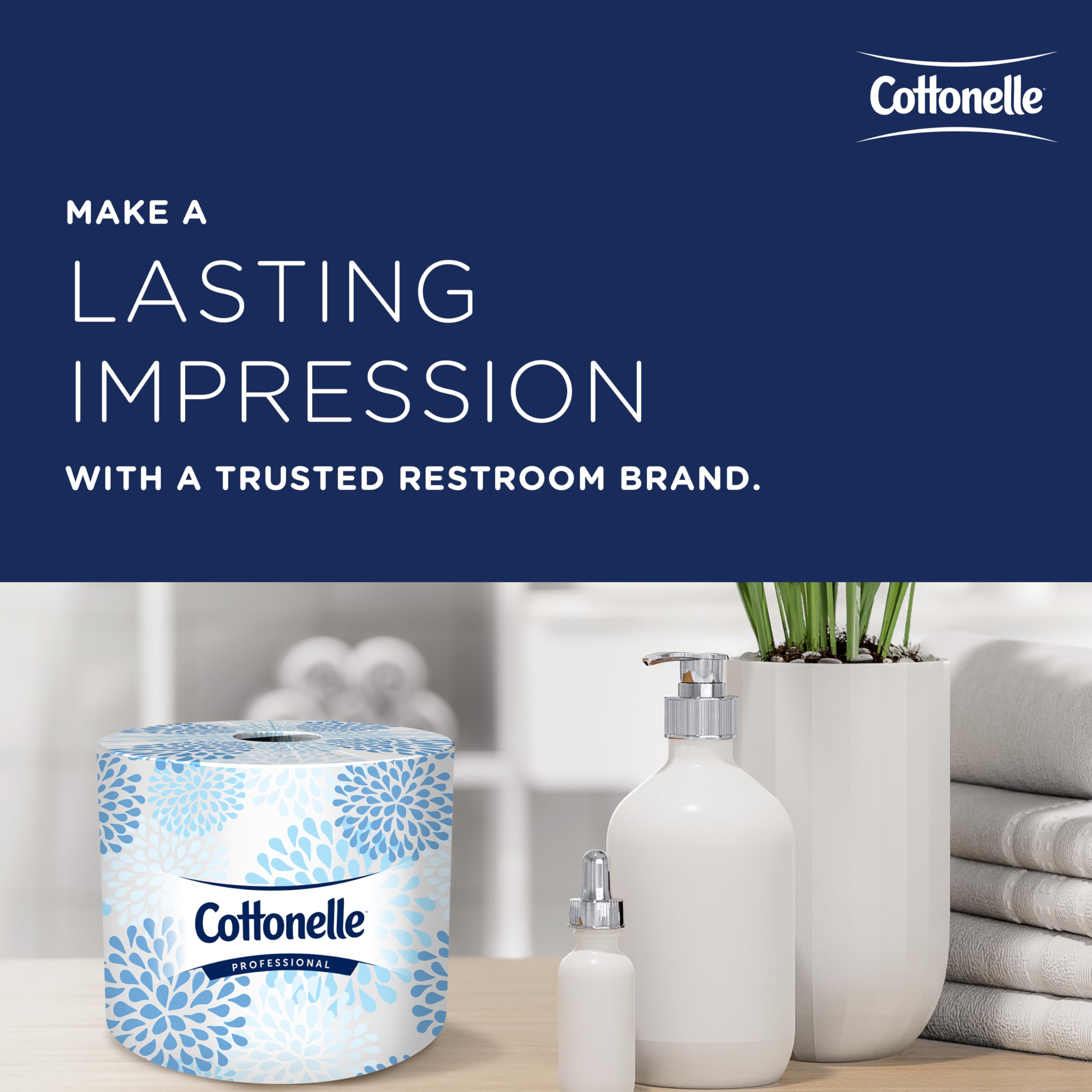 Cottonelle Professional visual de las hojas y el conteo que destaca las 451 hojas por rollo