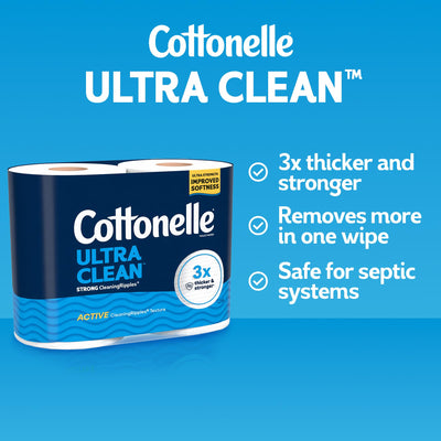 Cottonelle roll on holder in bathroom demonstrating convenient use