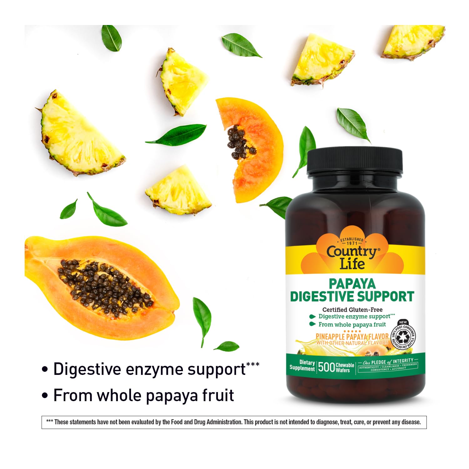 Country Life primer plano de la textura de la oblea masticable nutritiva