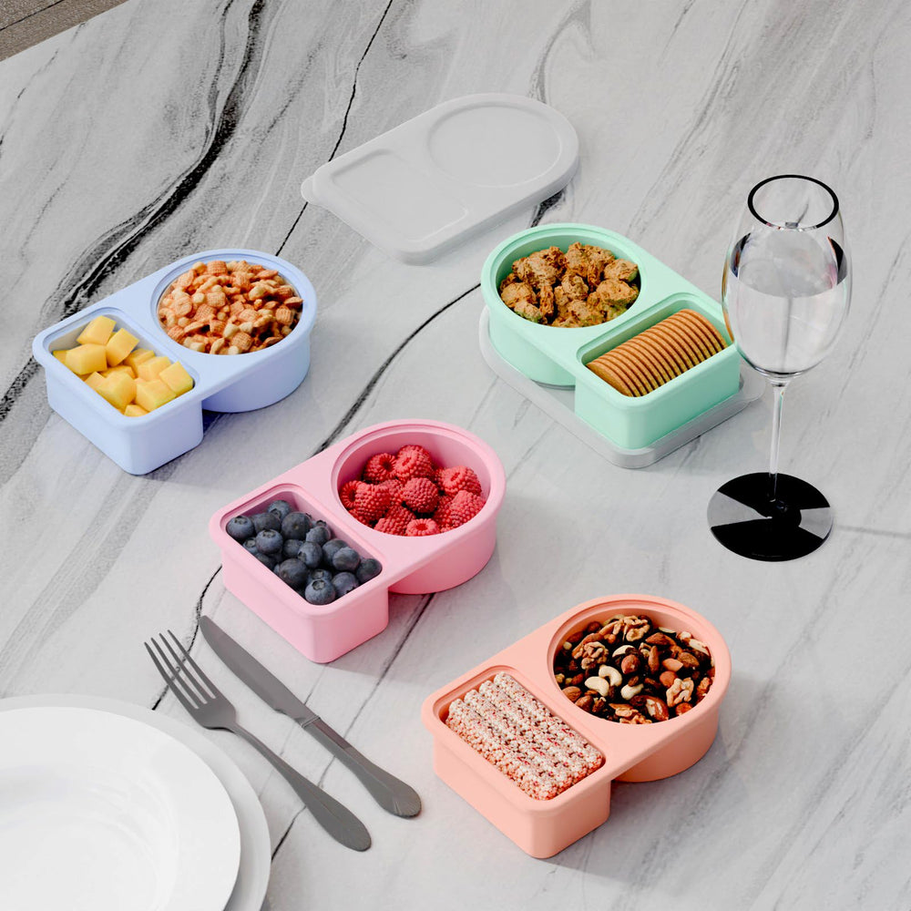 coutnier interior con dos compartimentos separados para mantener alimentos distintos sin mezclar sabores