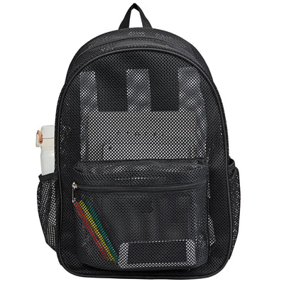 COVAX mochila frontal negra mostrando diseño y capacidad